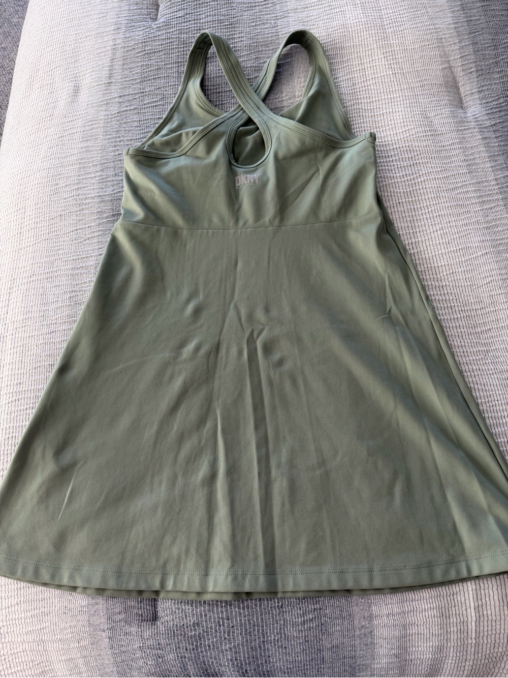 DKNY Sage Green tennis style dress. A-Line Dress with Crossback Straps